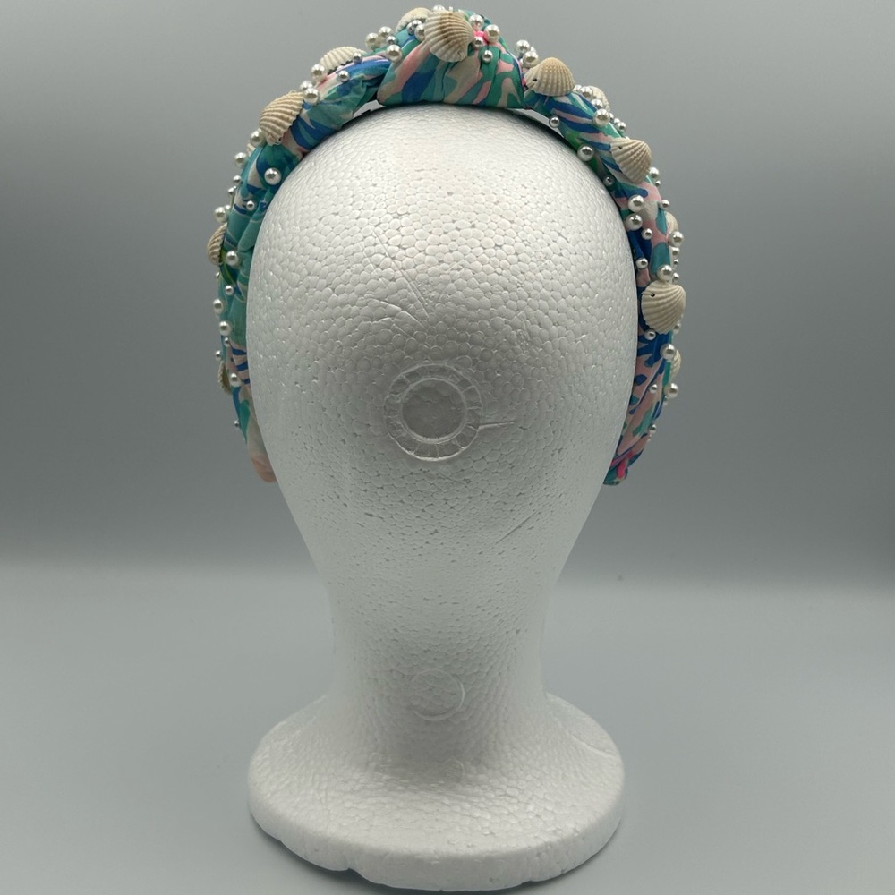 Lele Sadoughi X Lilly Pulitzer Cabana Cocktail Pearl Shell Knotted Headband - Picture 12 of 16